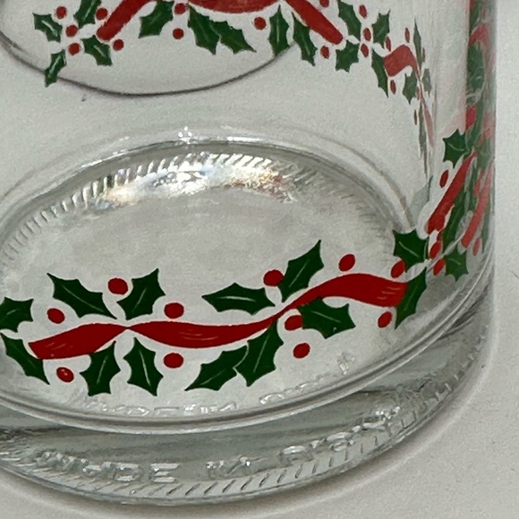 Libbey Glass Coffee Mugs Christmas Holly & Ribbon set of 2 - Picture 11 of 16